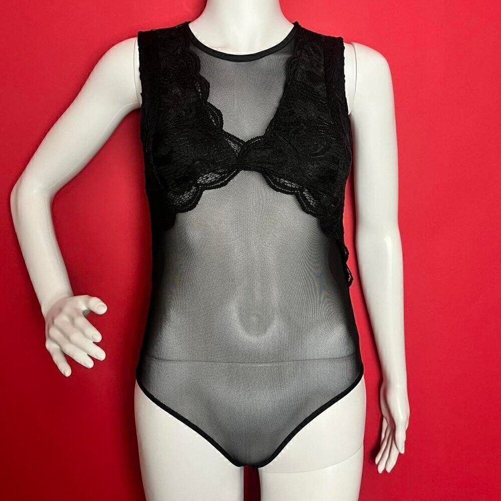 U2B / Gothic lace and mesh bodysuit